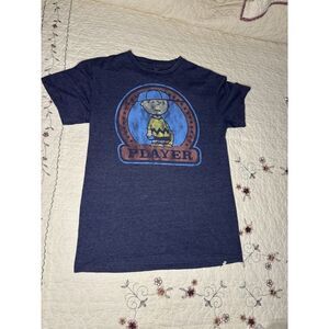 Gap Peanuts Charlie Brown T-Shirt Mens Small Navy Blue Good Graphic Tee